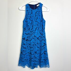 Sandro Blue Sleeveless Lace Short Dress Size XS